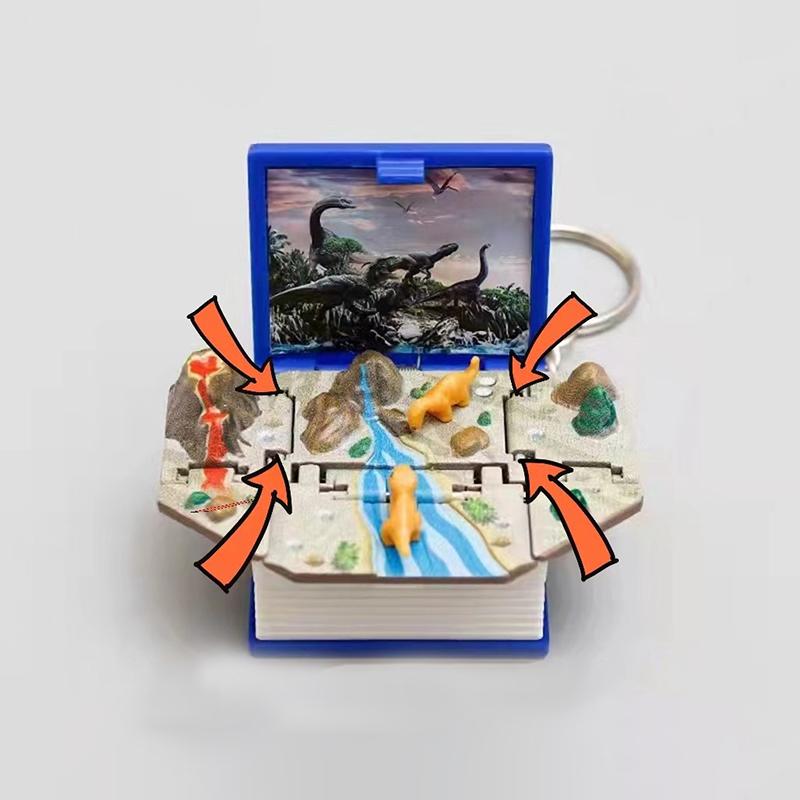3D Mini Faltbuch Schlüsselanhänger Kinder Kinderspielzeug Angst Stressabbau Schloss Spielzeug Geburtstags Schmuck Geschenk Auto Schlüsselanhänger Schlüsselanhänger