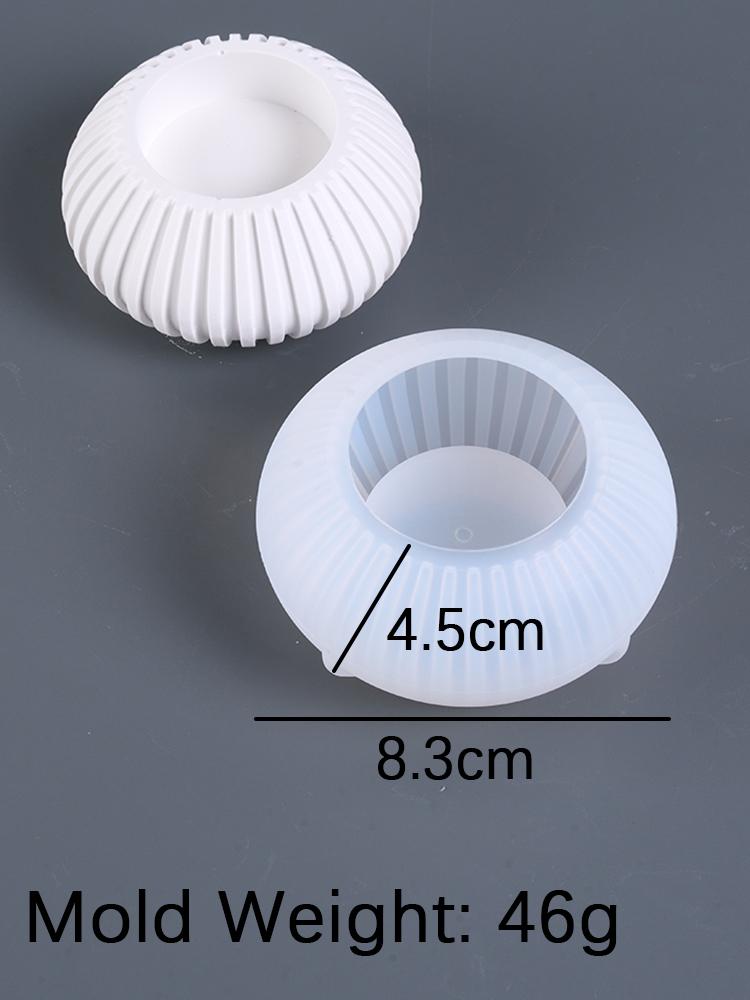 DIY Stripe Round Incense Tray Silicone Mold Simple Candlestick Concrete Gypsum Molds Thread Incense Insert Stick Holder Mould