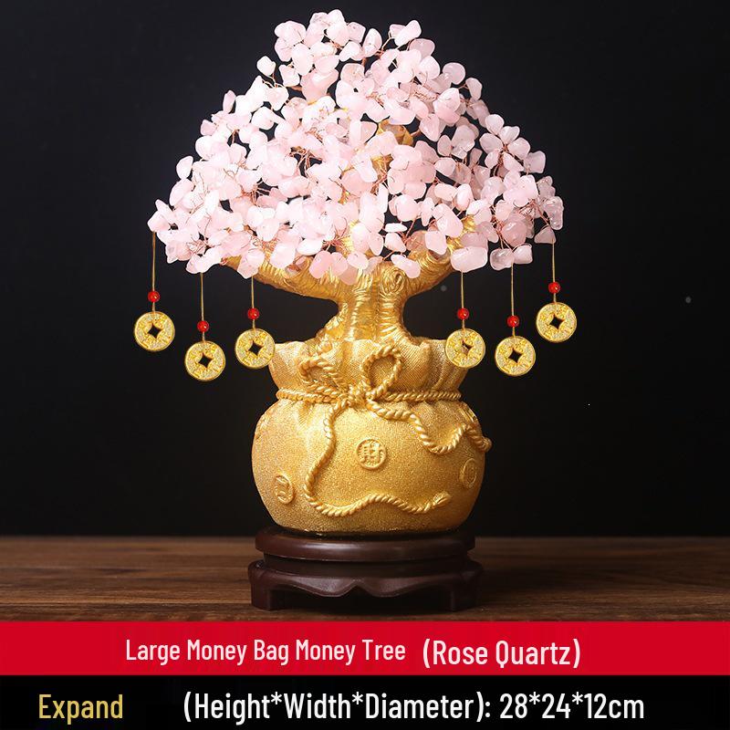 Citrine Crystal Money Tree Ornament for Home Decor