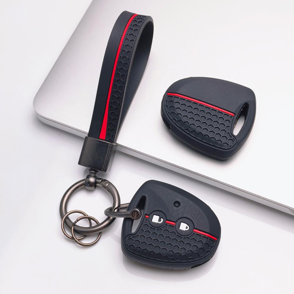Housse de clé pour Toyota Hilux Yaris Corolla Rav4 Vigo Vitz Echo Ancien avec Porte-clés Protection Anti-rayures Protection Antichoc Texture Grip Doux