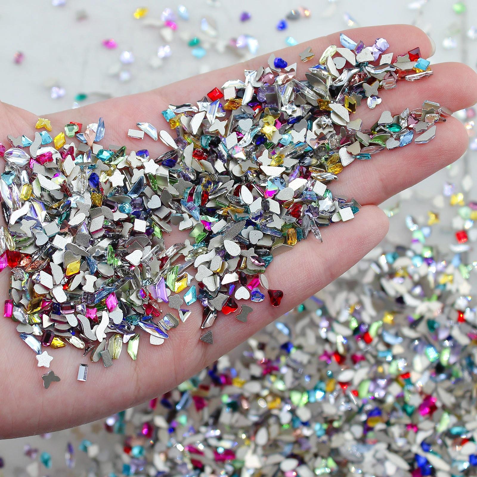 

Yiwu Nail Art Diamond Mixed Mini Small Nail Art Flat Bottom Special-Shaped Diamond Mixed K9 Champagne Nail Art Jewelry 100pcs/bag