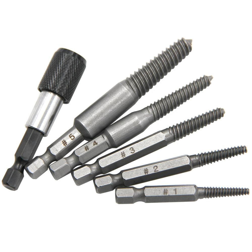 

5pcs Damaged Screw Extractor Set 60mm Broken Bolt Remover Tool Hex Shank Drill Bit for Stripped Studs Removal Extraction
