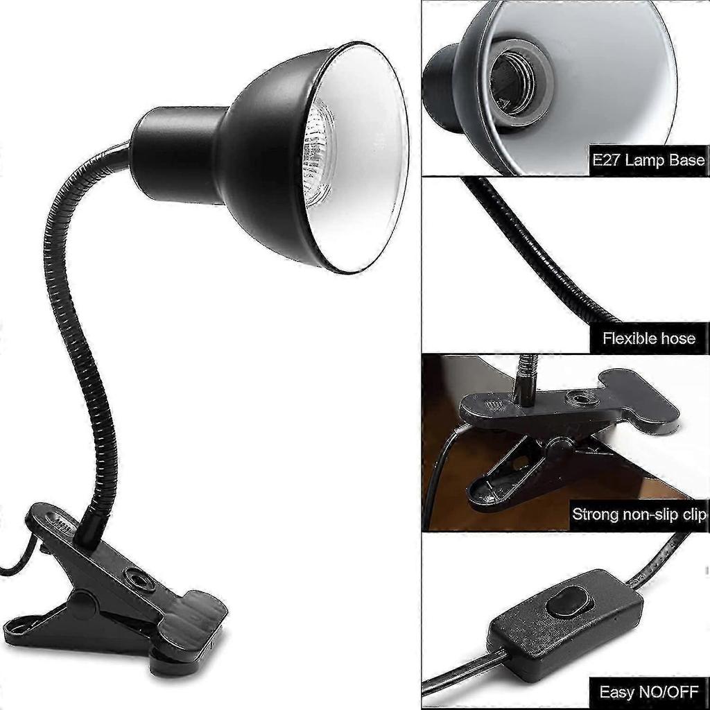 Turtle Heat Lamp For Reptile Aquarium, Turtle With 2 Uva Uvb Bulb Baking Lamp Adjustable 360 Rotating Clip For Turtle Snake Aquarium -X 25-26