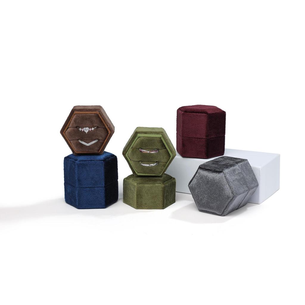Flannel Hexagonal Jewelry Box for Bracelets and Rings