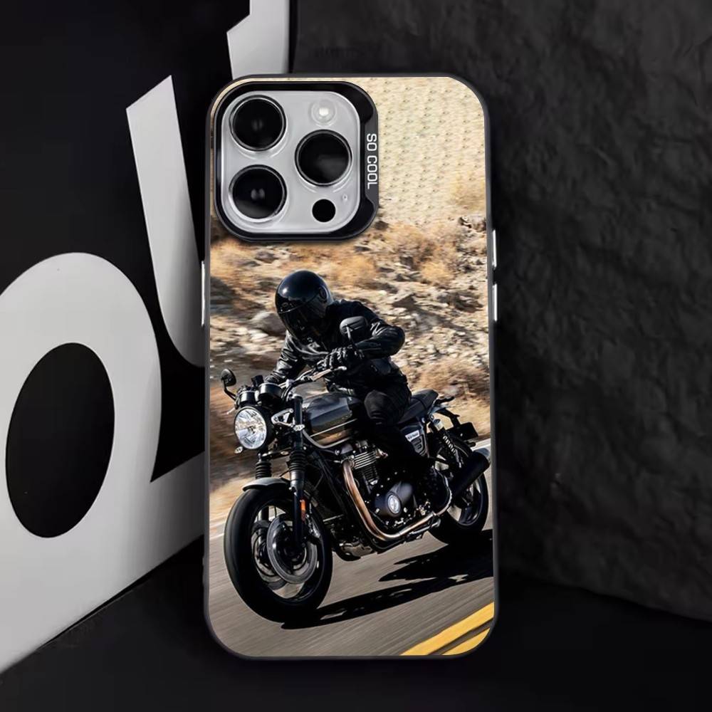 Bonneville T120 Phone Case For iPhone 17,16,15,14,13,12,11 Plus,Pro Max,XS,Colorful Silver Phone Case Funda Cover