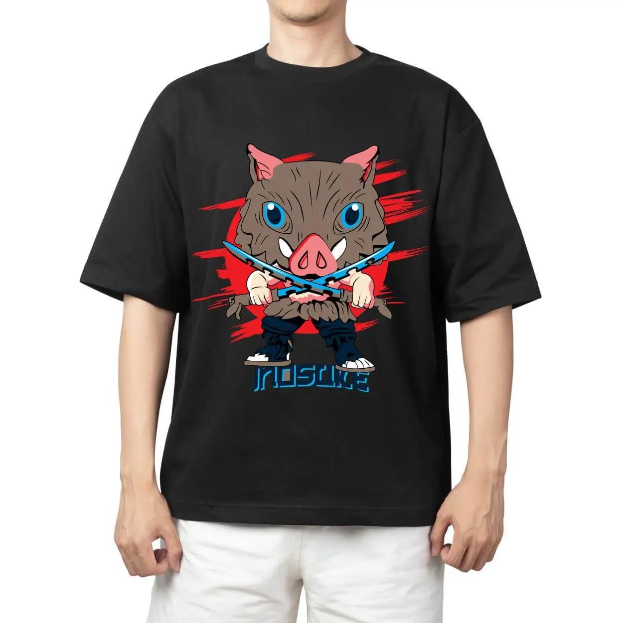 

Demon Slayer Kyojuro Rengoku Anime Black Comfortable Fashion Vintage Double-Sided Band Graphic Print Women And Men T-shirts XXXL