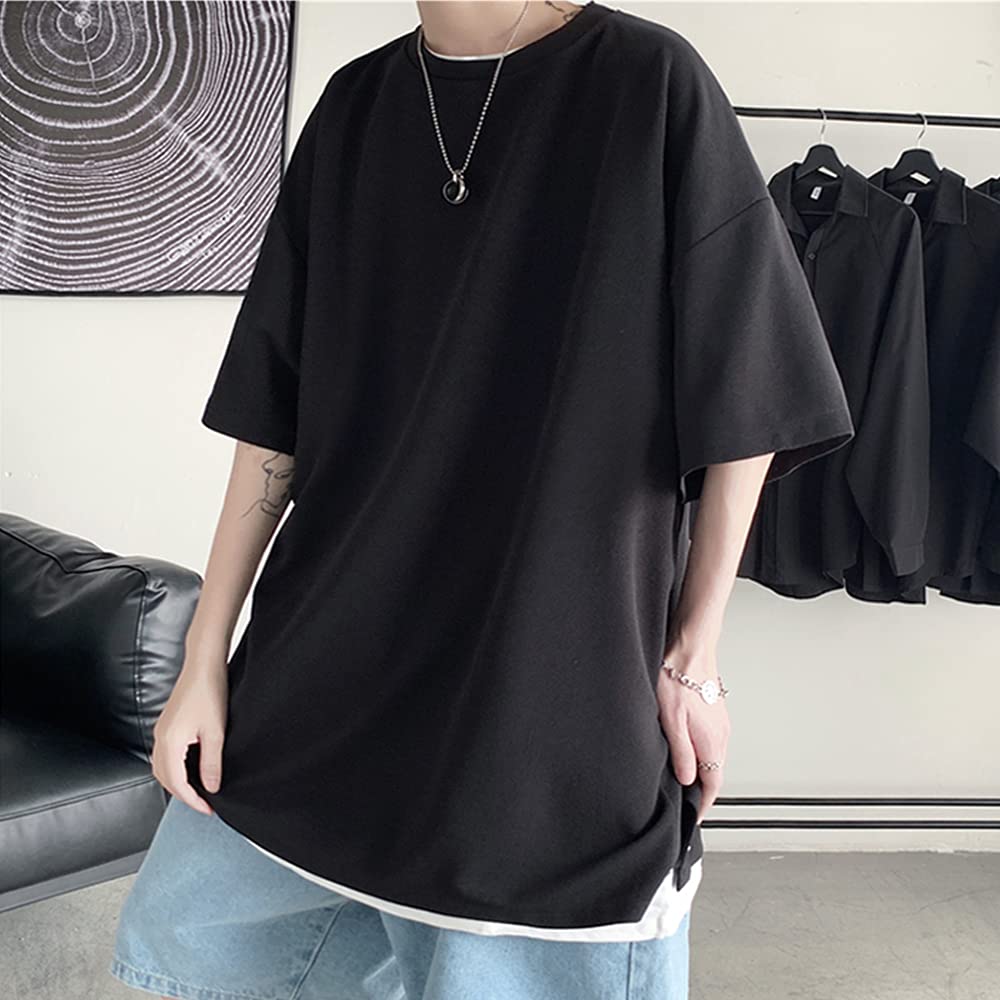 Summer clothes for big large soft XL [Poperdision] men, short-sleeved t-shirts, t-shirts, plain, large, size, light, silhouette, stylish, fashionable,