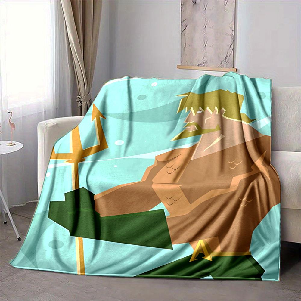 1pc Trident, Aquaman Blanket Polyester Fiber, All Season Comfort for Sofa, Bed, Office, Car, Camping Ideal Home Decor & Gift, Office Comfort