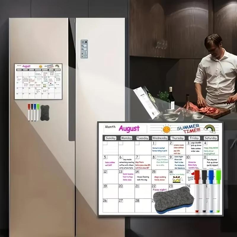 1 Balení Opakovaně Použitelný Magnetický Měsíční Plánovač na Lednici Tabule Kalendář Whiteboard pro Domácí Kancelář Organizér Rozvrhu