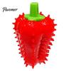 Spiky Chili Dog Chew Toys Toy, Treat Dispenser Shaped Enrichment Interactive Rubber Toy for Teeth Cleaning, Mental Stimulation Anxiety Relief
