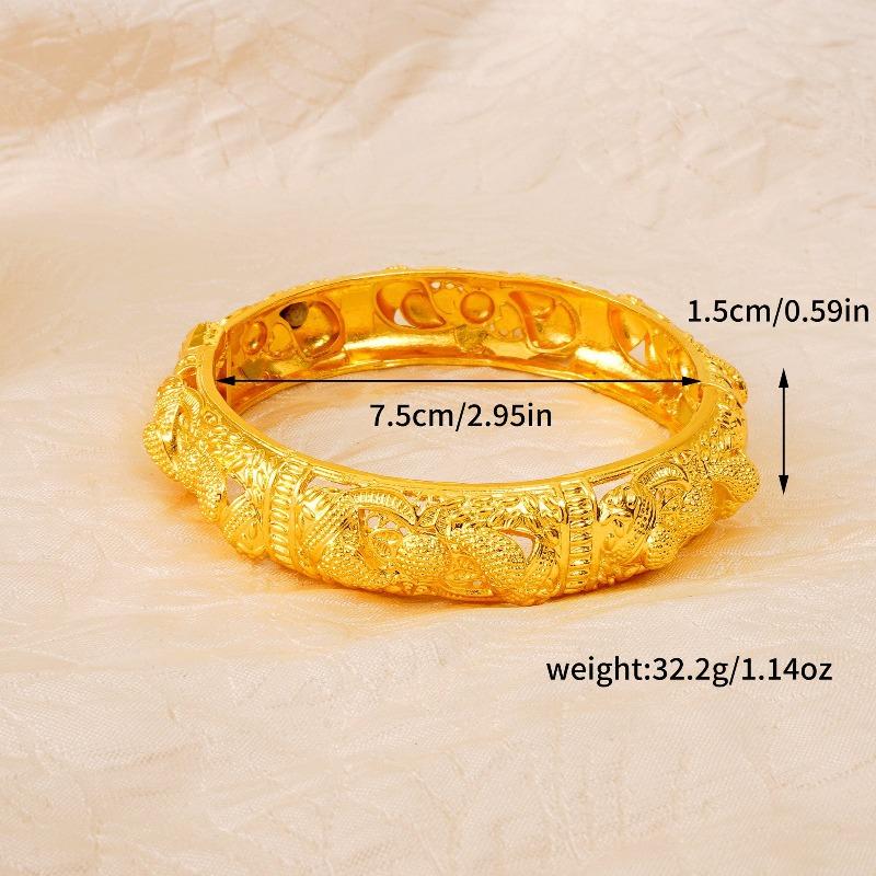 Middle East K Gold Plated Open Bracelet Ladies Light Luxury Jewelry, Gold Plated Bracelet