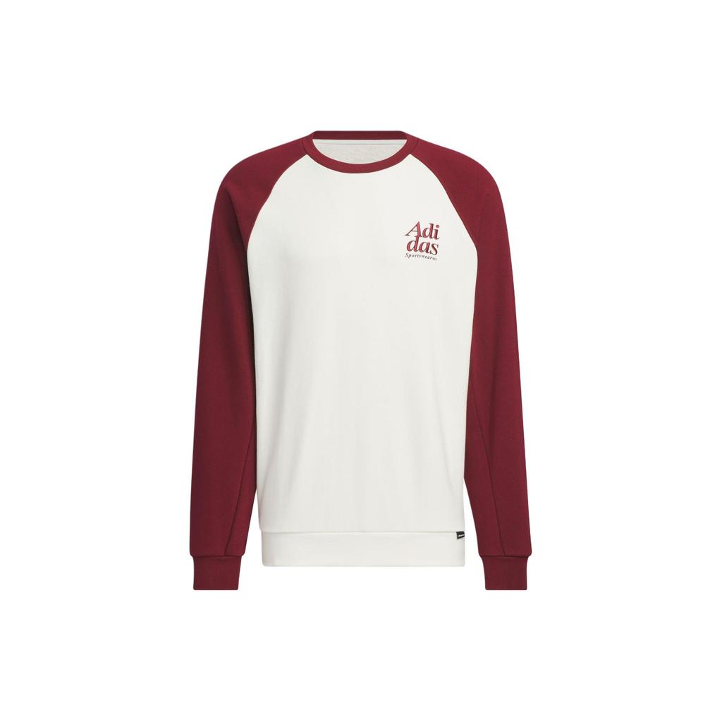 Adidas Small Logo Embroidered Color Block Sweatshirt Men Tops Burgundy JE6113