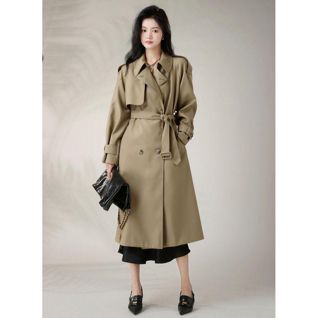 Mid-Length Hepburn Style Women's Trench Coat - Spring & Autumn 2024 Collection