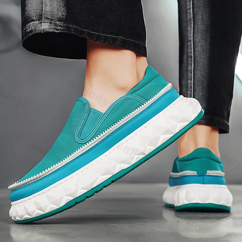 

Fashion New Thick Soled Casual Shoes Men s 2025 Summer New Fashion Trend Niche Designed Canvas Breathable Comfortable Platform sneakers 39 озеро зеленый