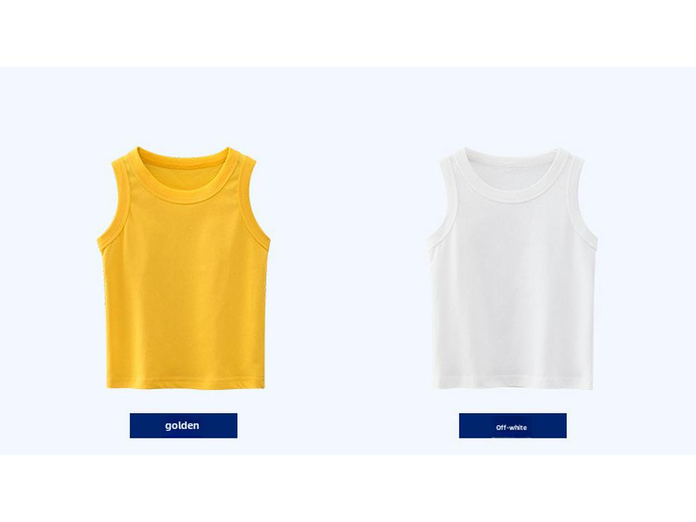 27kids Tanktop für Kinder im koreanischen Stil mit Unifarbe - Sommerkollektion 2025