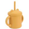 1 Pcs Silicone Sippy Cup Panda Pattern Baby Learning Training Cup Drop Resistant Silicone Sippy Cup with Handles Spout Lid