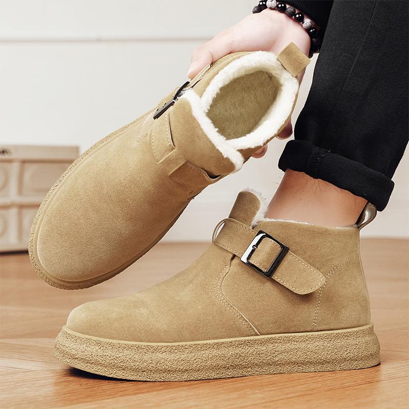 Thick Plush Platform Snow Boots Women Winter Keep Warm Fur Cotton Shoes Woman Faux Suede Slip-On Ankle Botas Padded Shoes