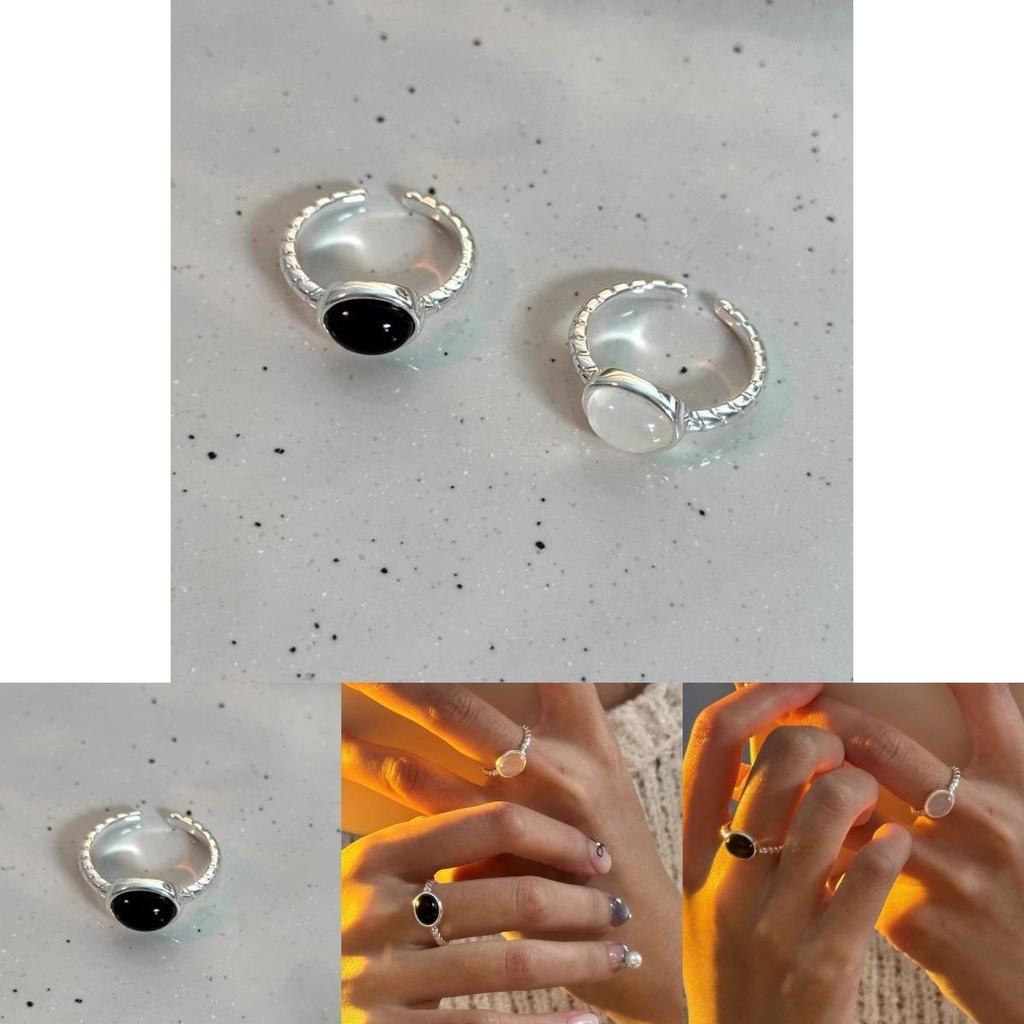 Modern Minimalist Oval Agate Ring For Women With Adjustable Copper Design And Unique Korean Style Inspired