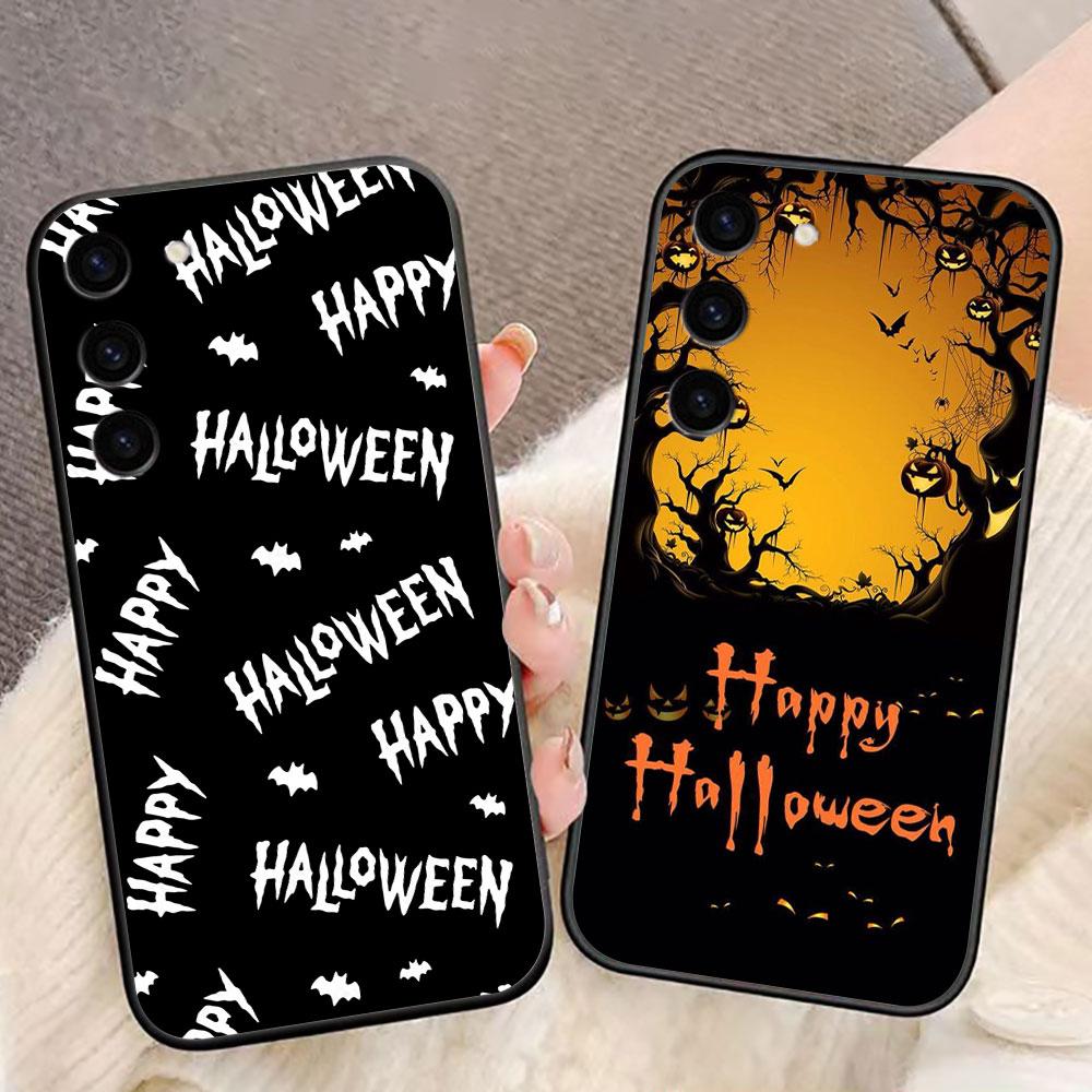 Halloween Pumpkin Bat Phone Case For Samsung Galaxy S26 S25 EDGE S24 S23 S22 S21 S20 FE S10 Ultra PLUS LITE DIY Case Shell Cover