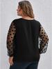Plus Size Women's Mesh Patchwork Long Sleeve Solid Color Shirt