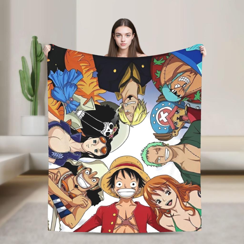 Katakuri Figure Flannel Blankets Monkey D Luffy Awesome Throw Blankets for Bed Sofa Couch 125*100cm Bedspread