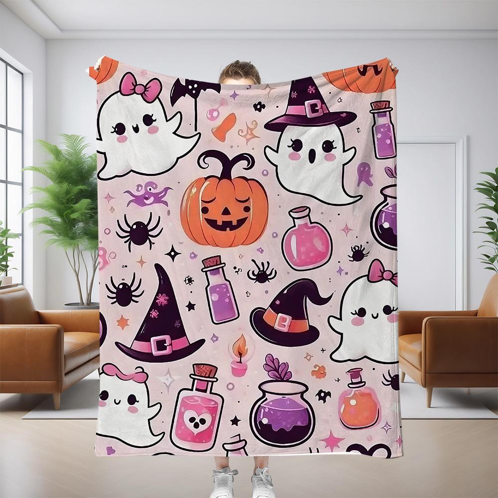 

Halloween decorations Printed Blanket for Sofa Bed Travel Camping Living Room Office Conditioning Blanket for All Seasons Gifts 75x90cm