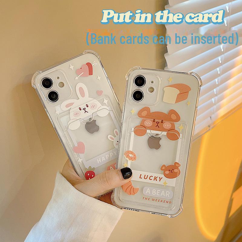 Zhitai Cartoon Card Holder Case for iPhone 15 Pro, Compatible with Apple 16, 78 Plus, 14