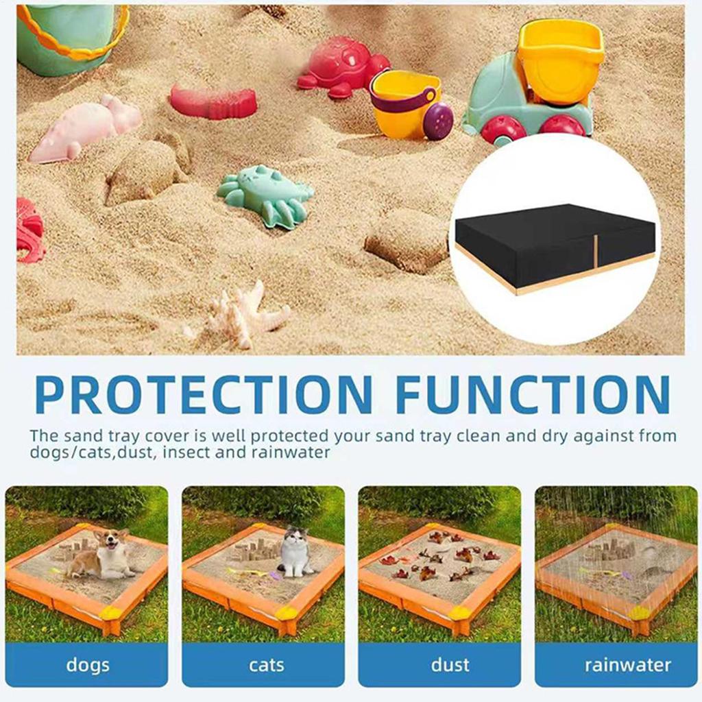 Sand Pit Cover 210D Oxford Cloth Waterproof Pit Protective Canopy Outdoor Garden Sand Box Cover For Patio Backyard Garden Yard
