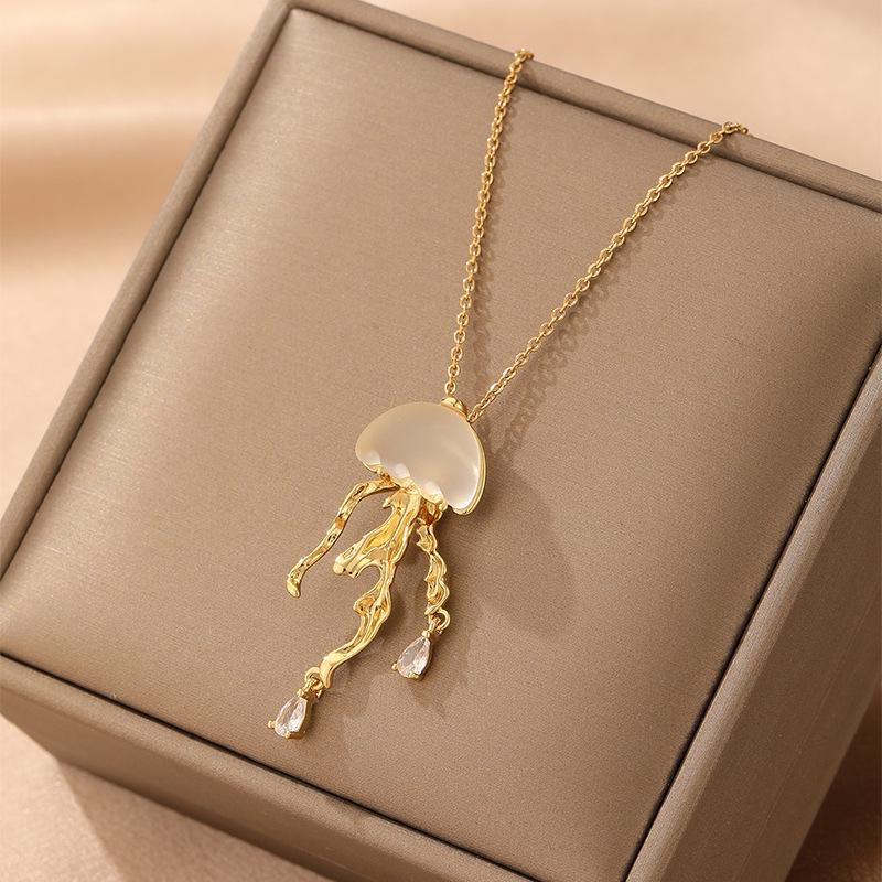 

Ожерелье-подвеска «Матовое кристальное глубоководное желе» - Дизайн из чистой меди 2024 года, Японский корейский минималистичный стиль для женщин 9K