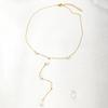 Pearl Tassel Collarbone Chain Women's Fashion Light Luxury High-end Gold-plated Stainless Steel Necklace Suitable for Spring Necklace