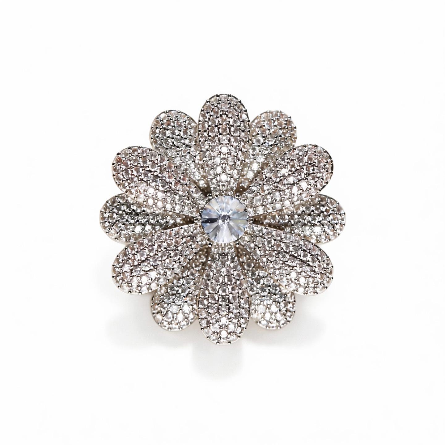 Bo Xin Yun Luxurious Sunflower Daisy Brooch with Zircon Crystals - Japanese  Korean Style