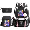 Set Zaino Katseye Stile Coreano Leggero Grande Capacità Borsa Scolastica Casual per Studenti Set da 3 Pezzi
