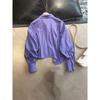 Lavender Purple Autumn Design Irregular Shirt Women's High-Quality Loose Shirt Versatile Top