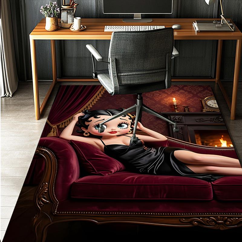 Betty Boop Pattern Rug, Indoor/Outdoor Mat, for Picnic, Gameroom, Bedroom, Office, Living Room, Home Decor Carpet, Birthday Gift