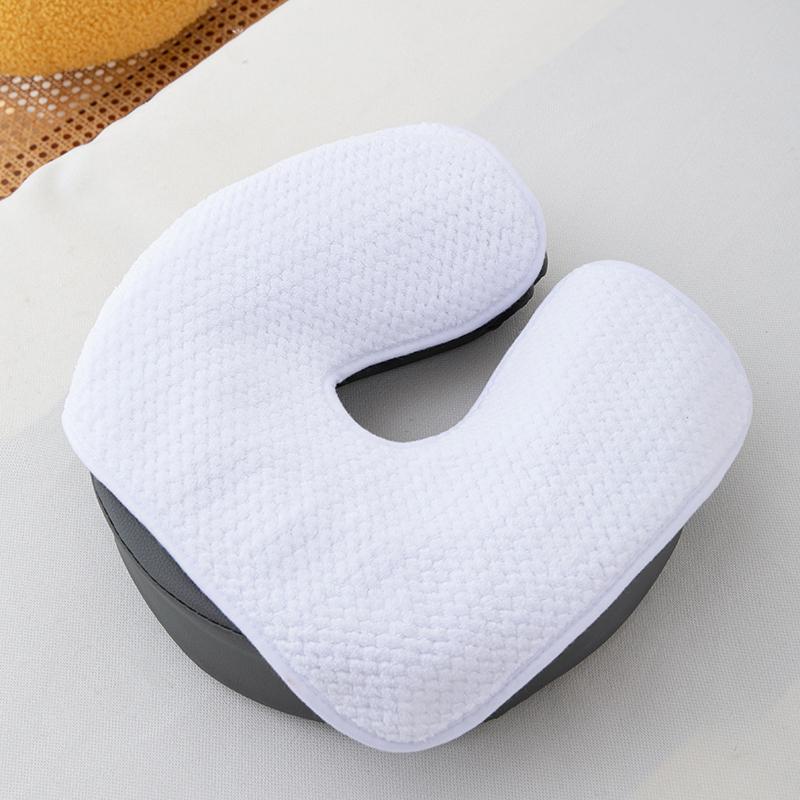 Coral Fleece U-Shaped Head Pad Towels Thickened Facial Pillow Covers Headrest Cushion for Beauty SPA Massage Facial Care Supplie