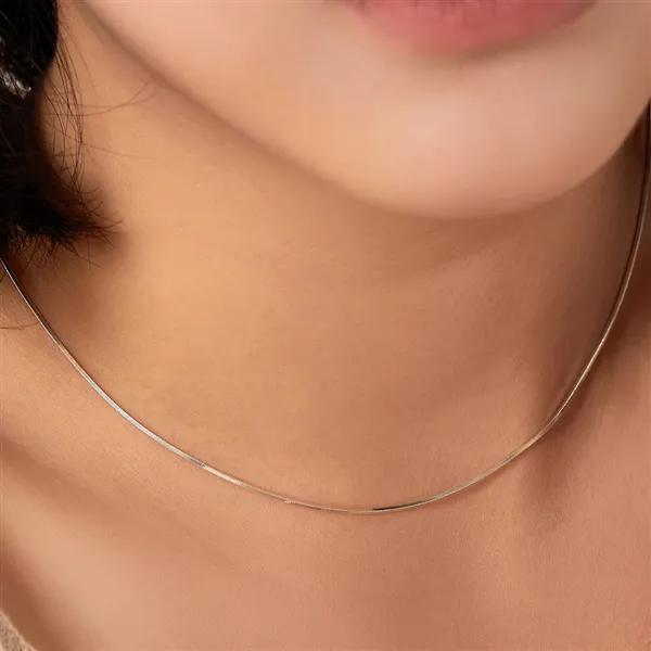Silver 925 New Square Chain Silver Necklace