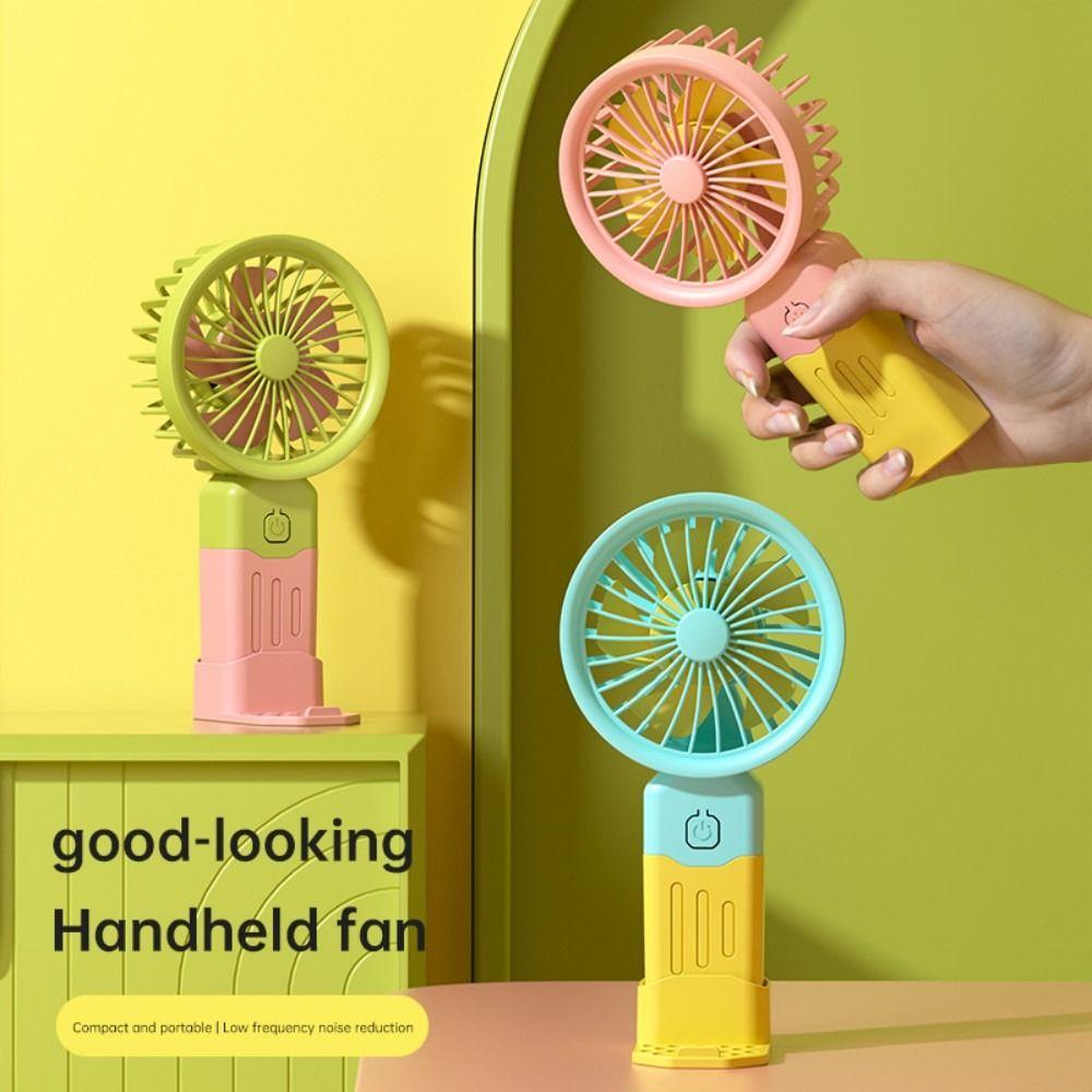 New USB Rechargeable Mini Handheld Fan Strong Wind Low Noise Macarons Fan 3 Speed Adjustable Small Electric Fan Summer Season