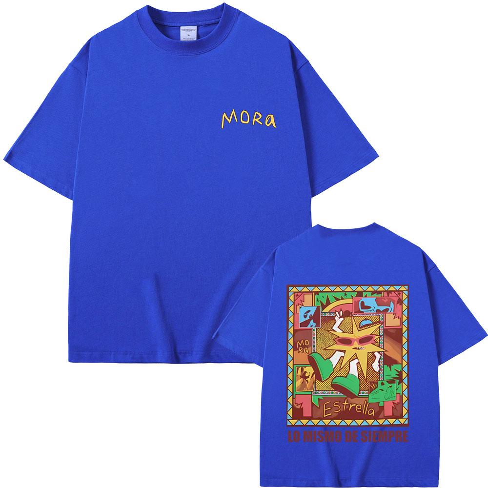 Rapper Mora Lo Mismo De Siempre Grafik T-Shirts Herren Damen Baumwolle Lässig Übergroßes T-Shirt Männlich Hip Hop Mode Popmusik T-Shirt