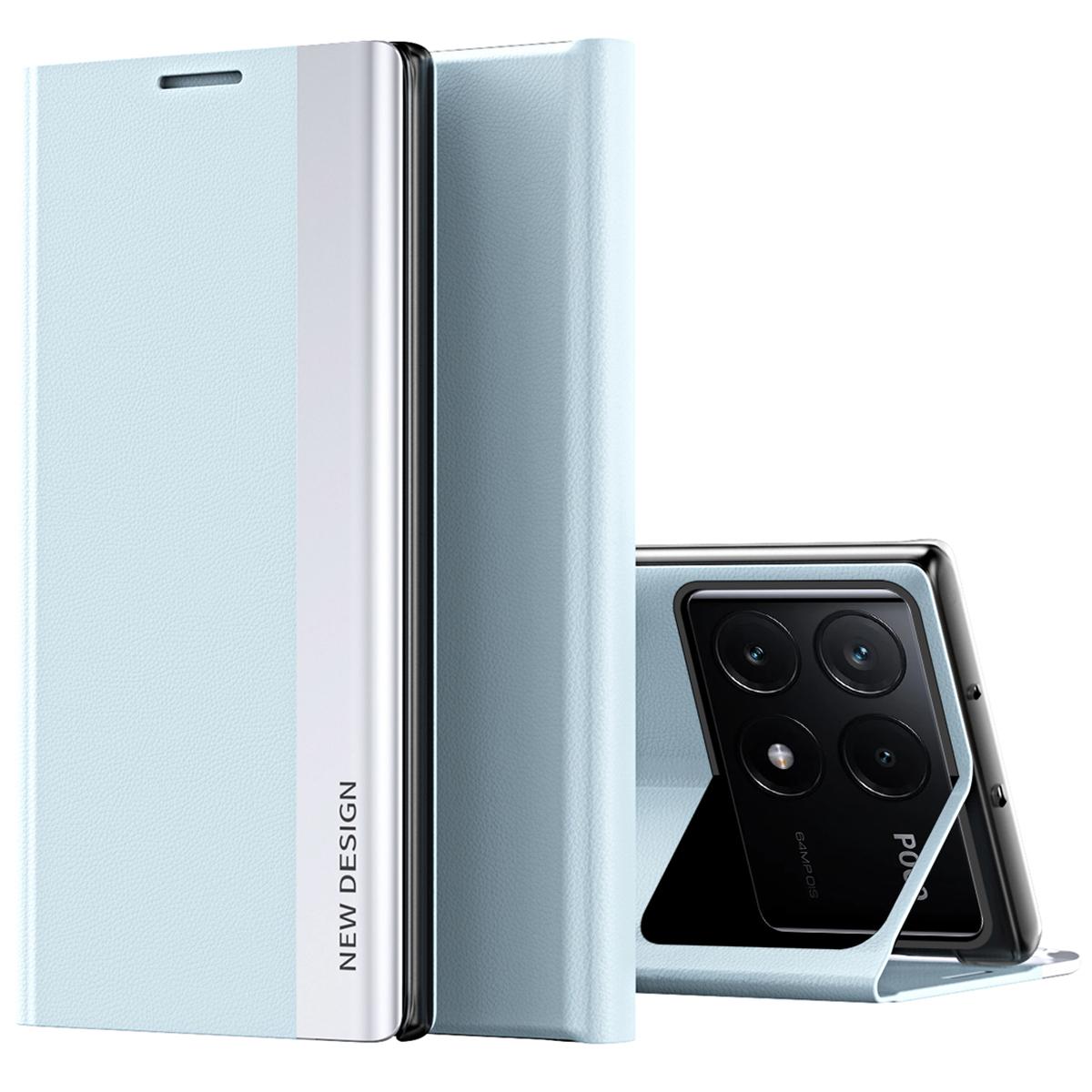 

Для Xiaomi Poco F6 Pro 5G/Redmi K70 5G/K70 Pro 5G Чохол-підставка Шкіряна кришка для телефону проти подряпин Sky Blue