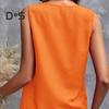 Women Vest Solid Color V-Neck Ruffle Trim Sleeveless Blouse Loose Fit Summer Pullover Tops Daily Wear