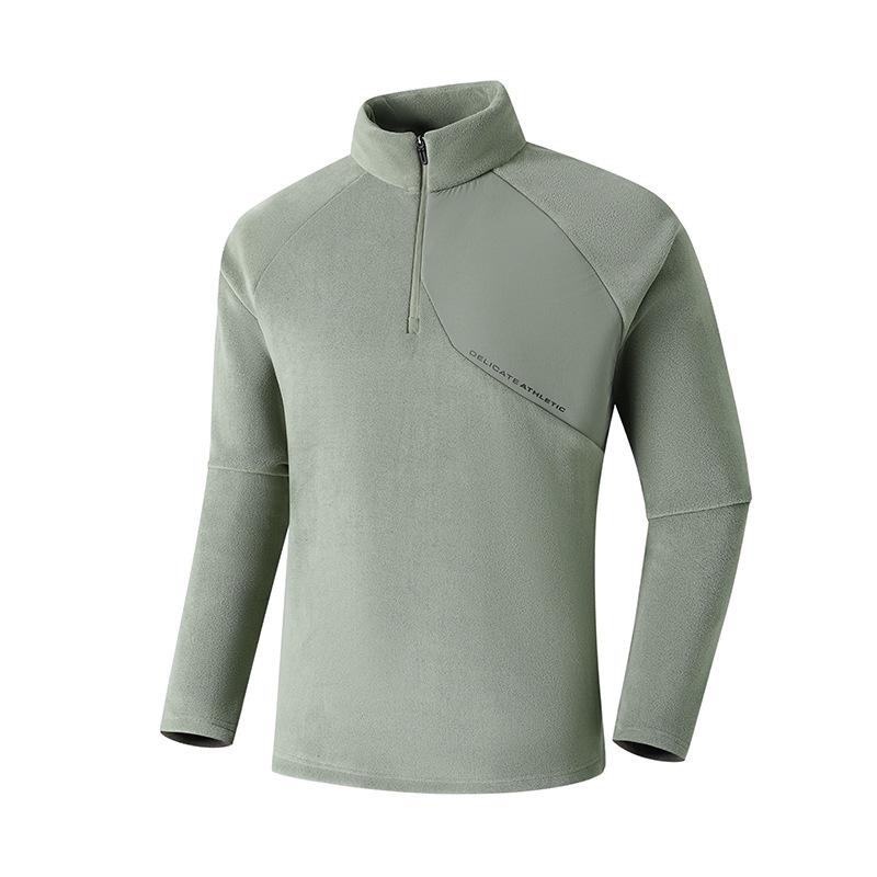 Autumn/Winter Owl Velvet Men's Stand-Collar Zipper Sweatshirt