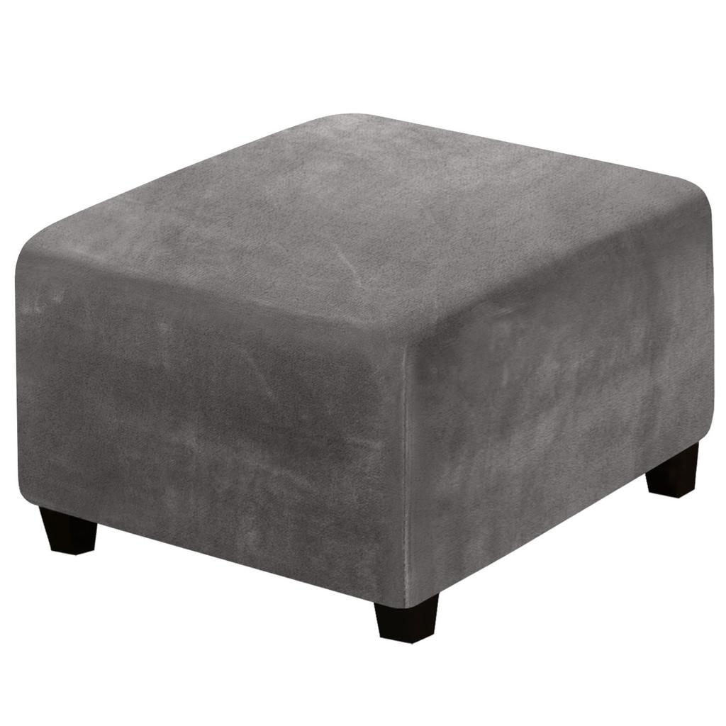 Velvet Square Ottoman Covers Folding Storage Stool Furniture Protector Stretch Footrest Foot Stool Covers Living Room Slipcover