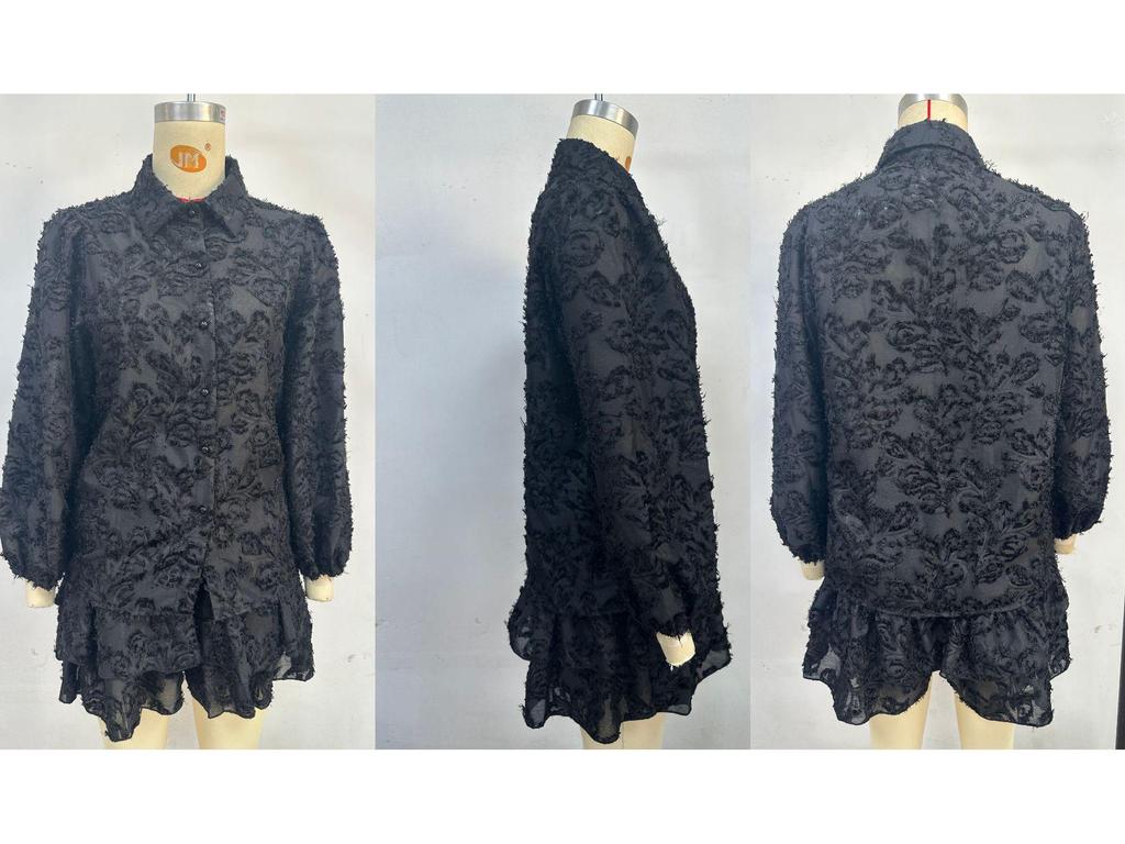 Auf Lager: Spitze Hohl Lässiges Langarm-Set - Sommerkollektion