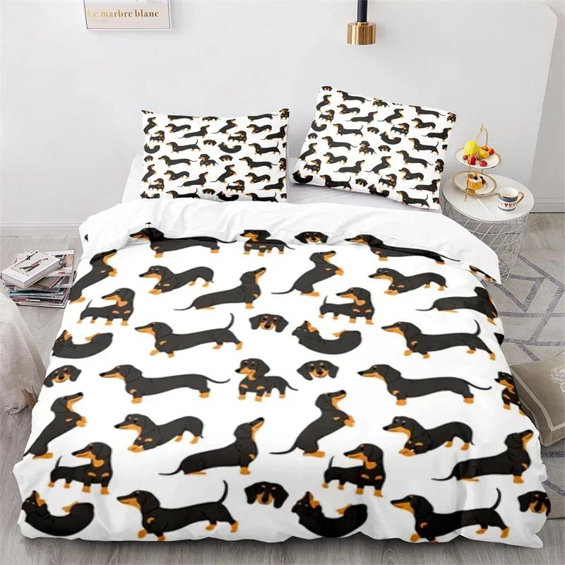 Cartoon Animal Duvet Cover King Twin For Kids Girls Boy Teen Kawaii Dinosaur Dog Comforter Cover Microfiber 3D Print Bedding Set