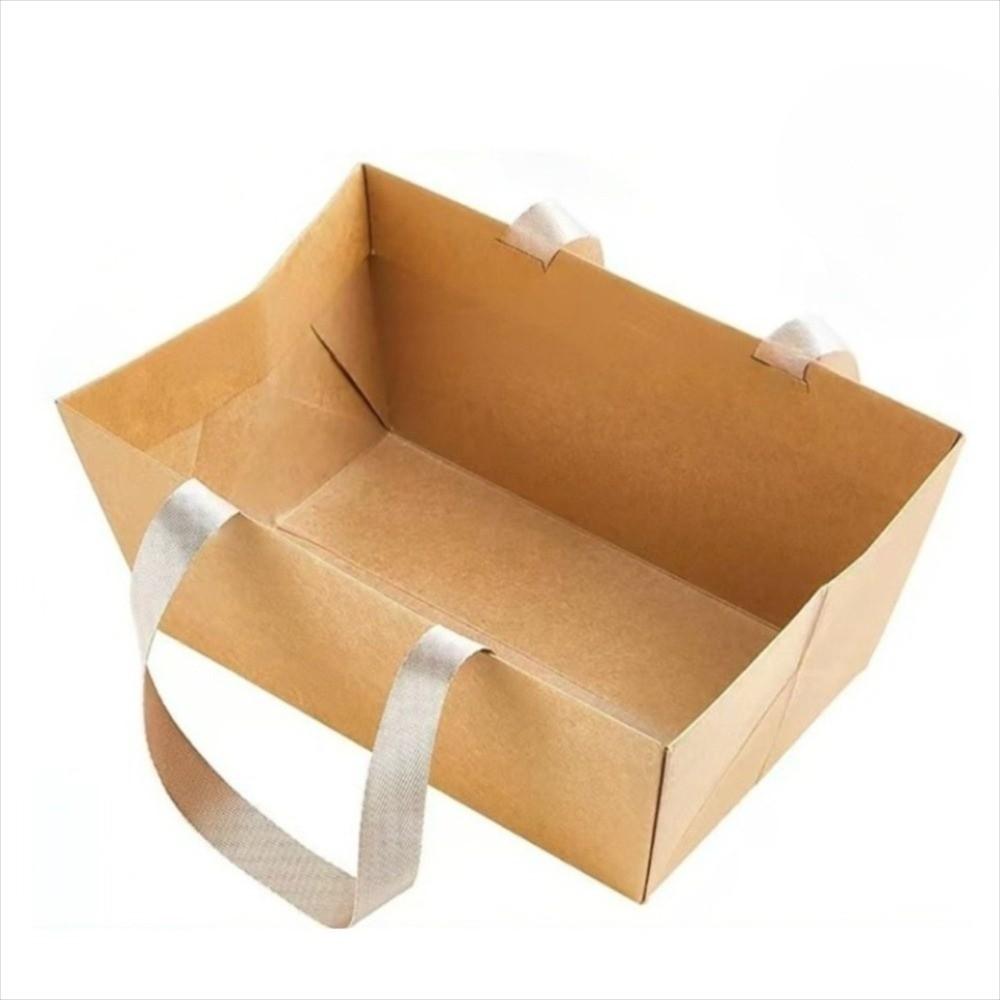4/8/12/16PCS Kraft Cardboard DIY Gift Basket Waterproof Kraft Paper Handbasket  Party Supplies