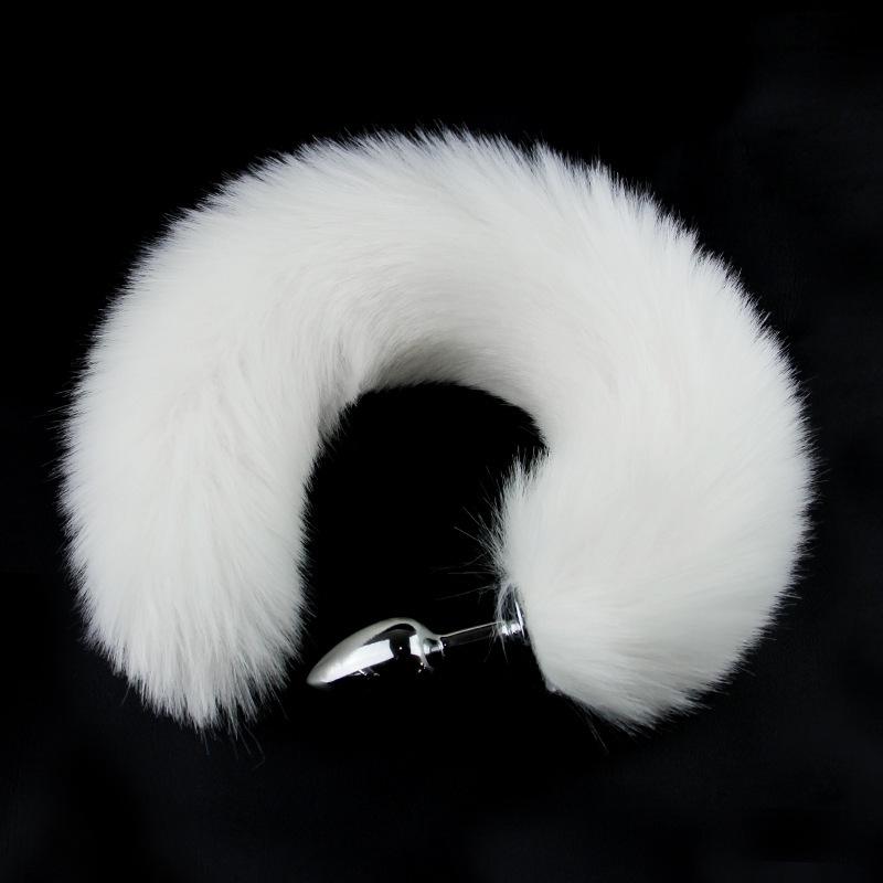 Butt Plug Metallico Coda di Volpe Monocolore per Role Play