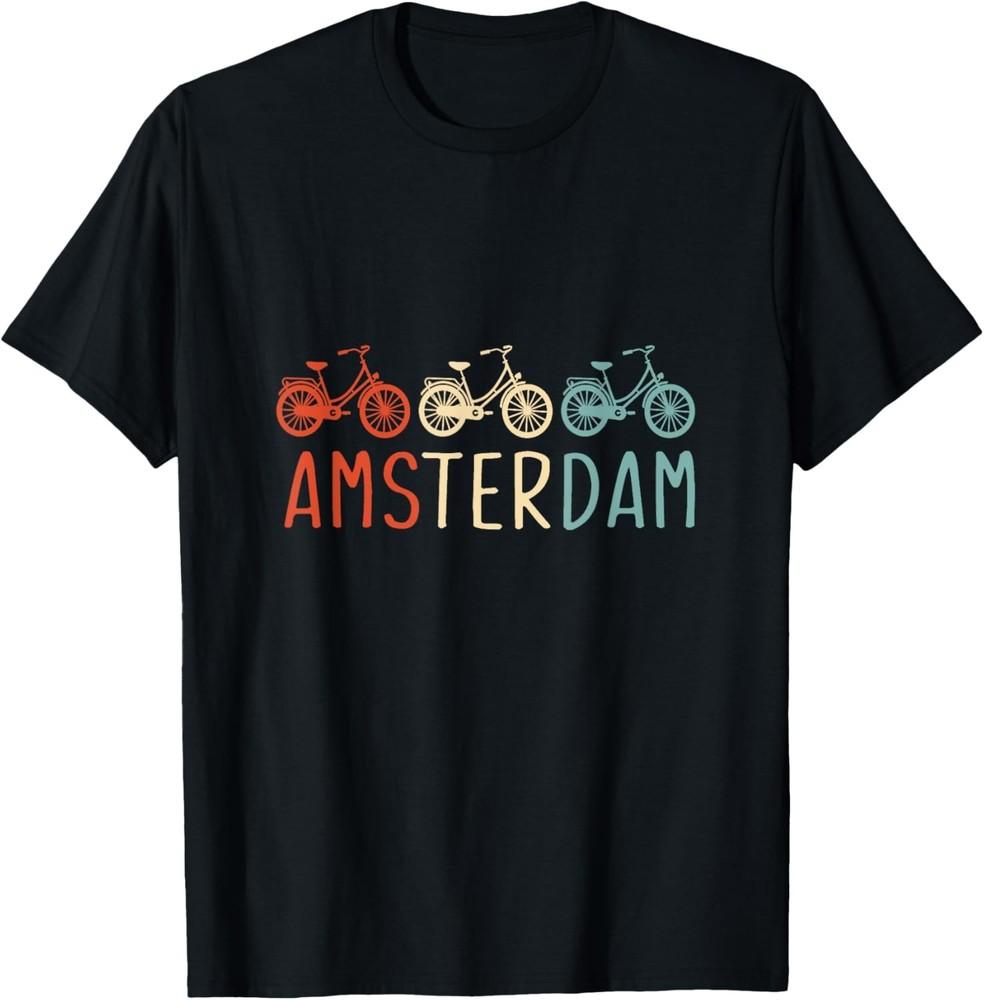 Amsterdam Bike Bicycle City Retro Cycling Gift T-Shirt Unisex T-Shirt XXXXL