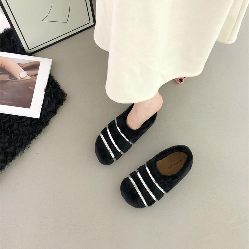 Thick-bottomed fluffy slippers for women to wear autumn and winter new slippers Korean version Korean version