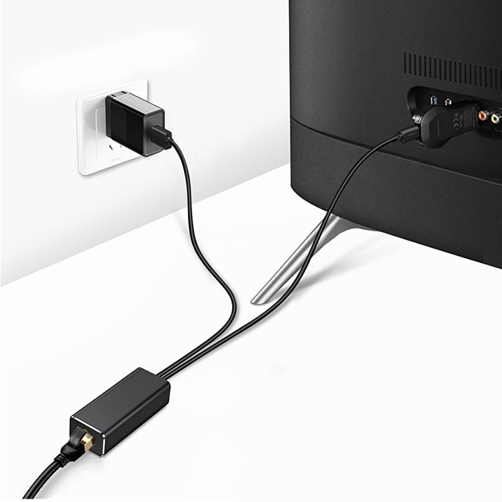 Ethernet Adapter Compatible For Fire TV Stick Micro USB To RJ45 With USB Cable