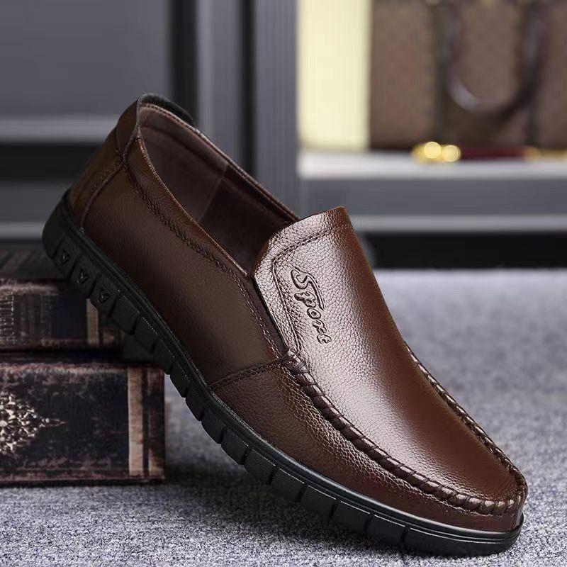 

Real soft leather men s new versatile men s shoes casual leather shoes comfortable Doudou shoes 44